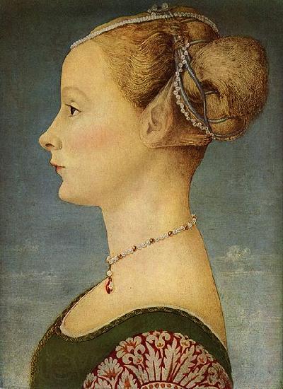 Pollaiuolo, Piero Portrat eines Madchens Spain oil painting art